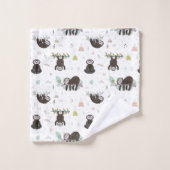 Schläfriges süßes Trägheits-Muster Badhandtuch Set (Waschlappen)