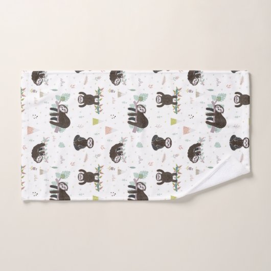 Schläfriges süßes Trägheits-Muster Badhandtuch Set (Handtuch)