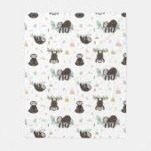 Schläfriges süßes Trägheits-Muster Fleecedecke (Vorderseite)