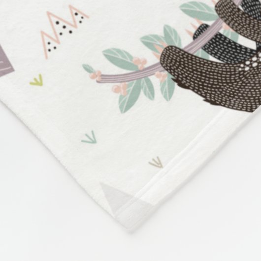 Schläfriges süßes Trägheits-Muster Fleecedecke (Ecke)