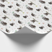 Schläfriges süßes Trägheits-Muster Geschenkpapier (Ecke)