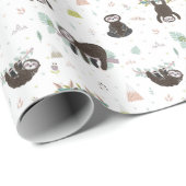 Schläfriges süßes Trägheits-Muster Geschenkpapier (Rolleneckpunkt)