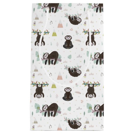 Schläfriges süßes Trägheits-Muster Kleine Geschenktüte (Vorderseite)