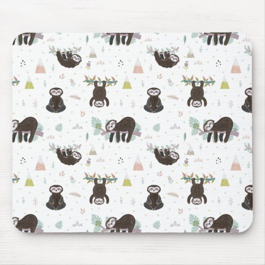 Schläfriges süßes Trägheits-Muster Mousepad (Vorne)