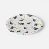 Schläfriges süßes Trägheits-Muster Pappteller (Schrägansicht)