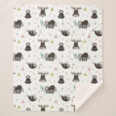 Schläfriges süßes Trägheits-Muster Sherpadecke (Vorderseite)