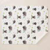 Schläfriges süßes Trägheits-Muster Sherpadecke (Vorderseite (Horizontal))