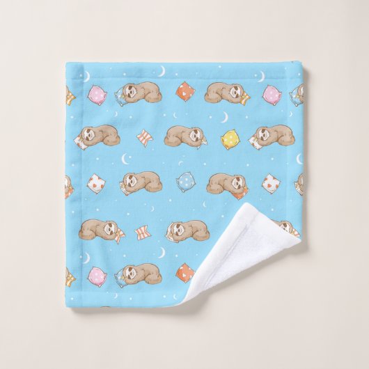 Schläfriges Zeit-Trägheits-Muster Badhandtuch Set (Waschlappen)