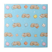 Schläfriges Zeit-Trägheits-Muster Fliese (Vorderseite)