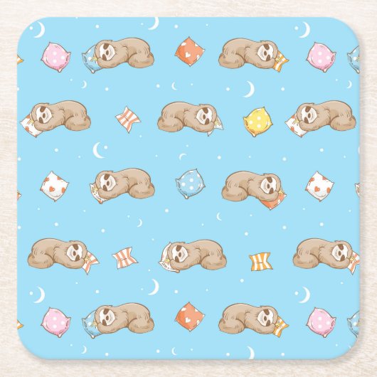 Schläfriges Zeit-Trägheits-Muster Rechteckiger Pappuntersetzer (Vorderseite)