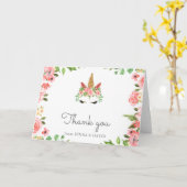 Schläfrigkeit Einhorn Gesicht rot florale danke Ka Karte (Gelbe Blume)