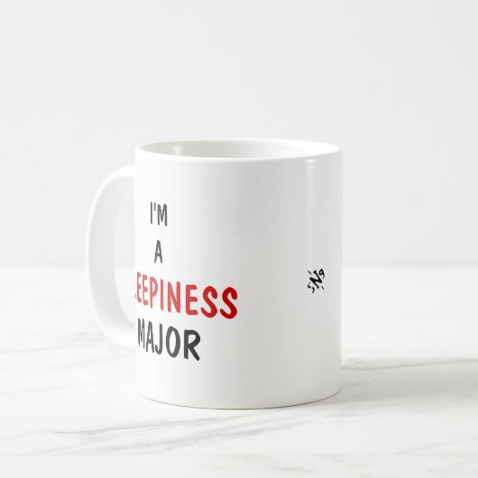 Schläfrigkeit und Kaffeekocher Kaffeetasse (Vorderseite Links)