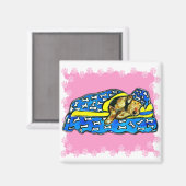 Schlafrosa Airedale Magnet (Vorderseite/Rückseite)