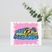 Schlafrosa Airedale Postkarte (Stehend Vorderseite)