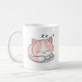 Schlafrosa Katze Kaffeetasse (Links)