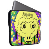 Schlafschaf-Gelbe Herzen Laptopschutzhülle (Vorne Rechts)