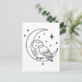 Schlafschale in der Mondmondlinie Kunst Postkarte (Stehend Vorderseite)