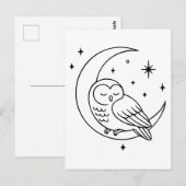 Schlafschale in der Mondmondlinie Kunst Postkarte (Vorne/Hinten)