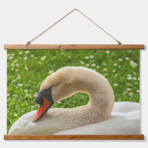 Schlafschwan Wandteppich Mit Holzrahmen