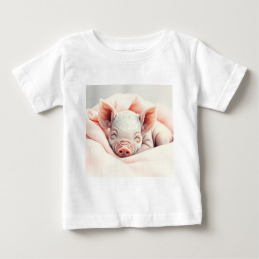 Schlafschwein in einer Decke Baby T-shirt (Vorderseite)