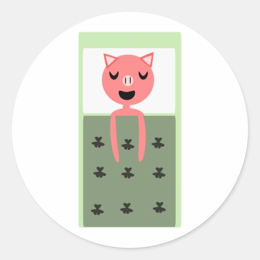 Schlafschwein Runder Aufkleber (Vorderseite)