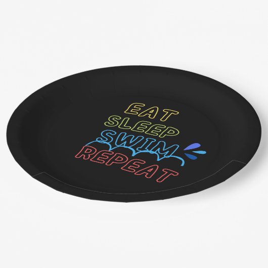 Schlafschwimmen essen wiederholen pappteller (Schrägansicht)