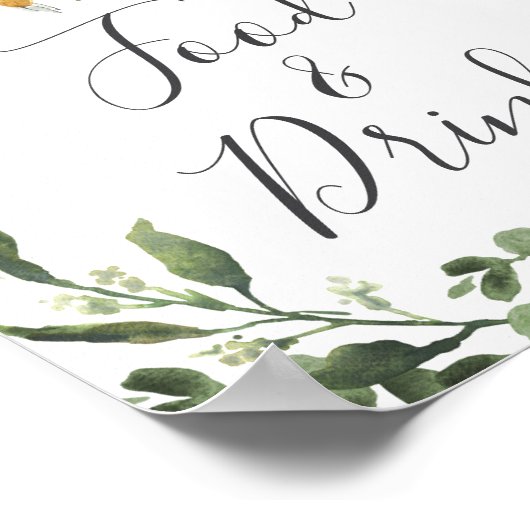 Schlafsessel Babydusche Unterschrift Lebensmittel  Poster (Ecke)