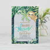 Schlafsessel Summer Palm Leaf Baby Dusche Einladung (Stehend Vorderseite)