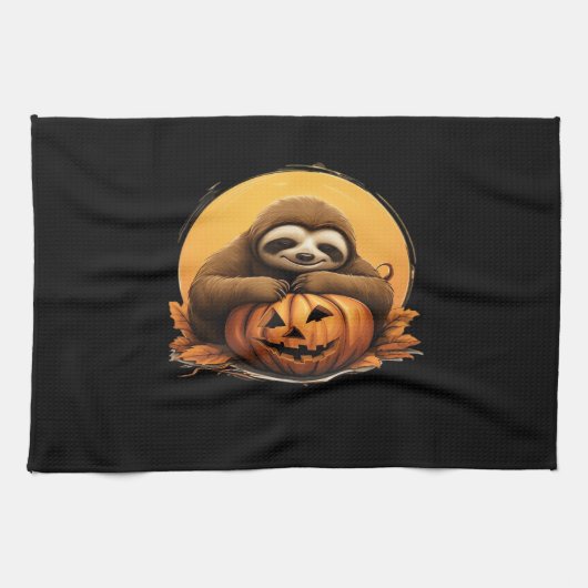 Schlafsessel und Halloween Pumpkin Classic T-Shi Geschirrtuch (Horizontal)