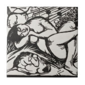 Schlafshepherdess Franz Marc Abstrakt Fliese (Vorderseite)