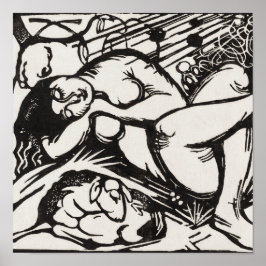 Schlafshepherdess Franz Marc Woodcut Poster