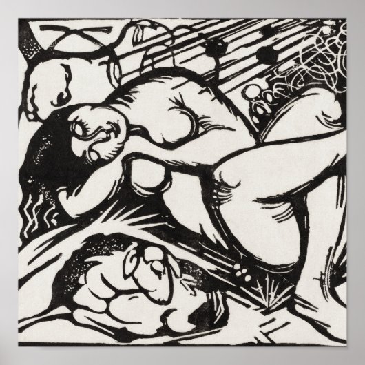 Schlafshepherdess Franz Marc Woodcut Poster (Vorne)