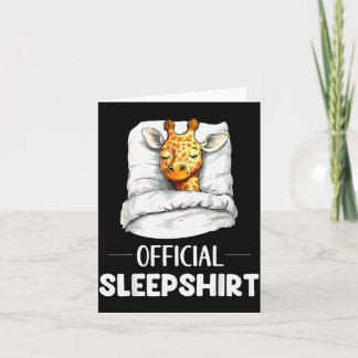 Schlafshirt Schlafende Giraffe Tierliebhaber Pyjam Karte