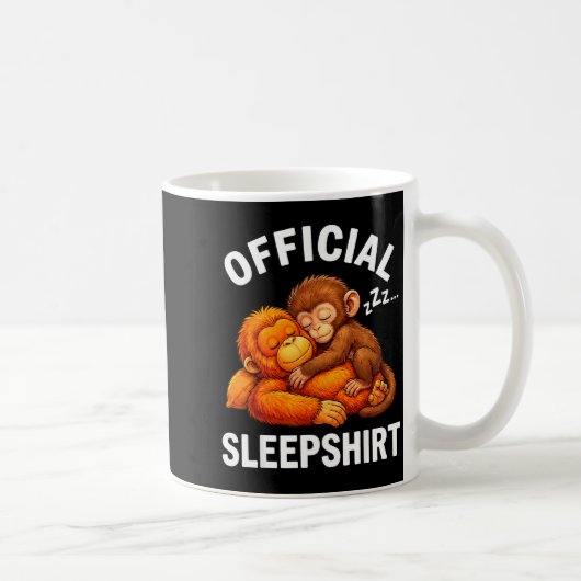 Schlafshirt Tier süß Punch-Affe Plüsch umarmend Kaffeetasse (Rechts)
