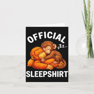 Schlafshirt Tier süß Punch-Affe Plüsch umarmend Karte