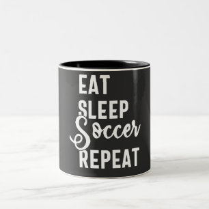 Schlafsoccer wiederholen zweifarbige tasse