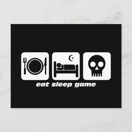 Schlafspiel essen postkarte (Vorderseite)