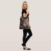 SCHLAFTABBYKATTE MIT HERZGESTATTETER PILLOW TASCHE (Am Model)