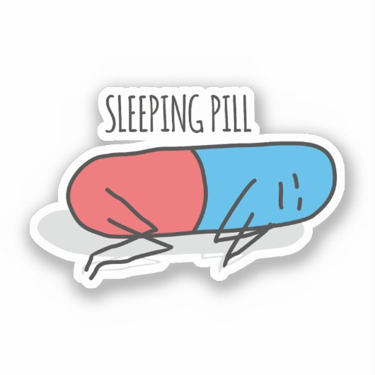 Schlaftablette Aufkleber (Vorderseite)
