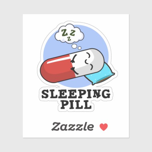 Schlaftablette Funny Medicine Pub Aufkleber (Blatt)