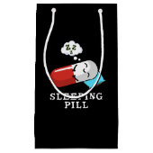 Schlaftablette Funny Medicine Pun Dark BG Kleine Geschenktüte (Vorderseite)