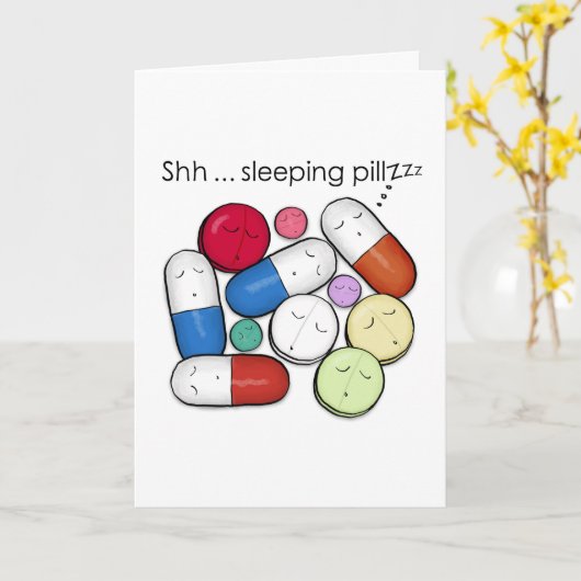 Schlaftabletten - Medikation Karte (Gelbe Blume)