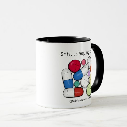 Schlaftabletten - Medikation Tasse (VorderseiteRechts)