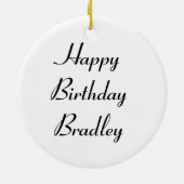 Schlaftaube Custom Geburtstag Keramik Ornament (Hinten)