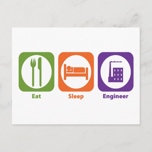 Schlaftechniker essen postkarte (Vorderseite)