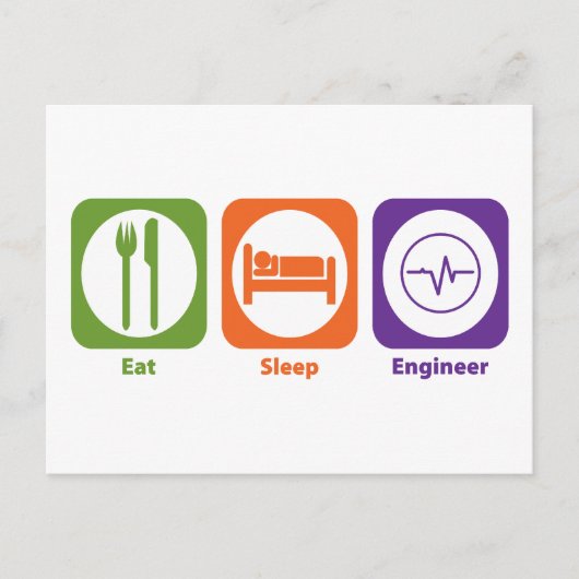 Schlaftechniker essen postkarte (Vorderseite)