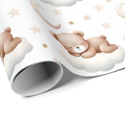 Schlafteddybär Niedlich Geschenkpapier (Rolleneckpunkt)