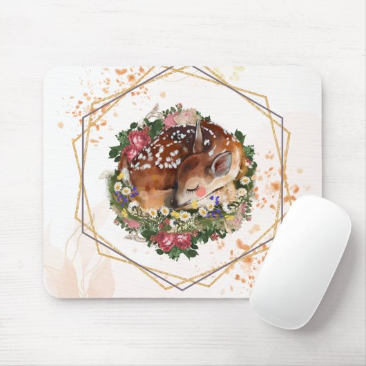 Schlaftier, braune Tiergrafie Mousepad (Mit Mouse)