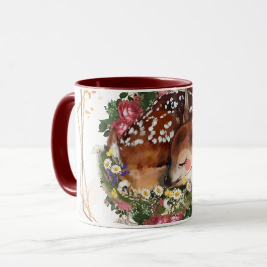 Schlaftier, braune Tiergrafie Tasse (Vorderseite Links)