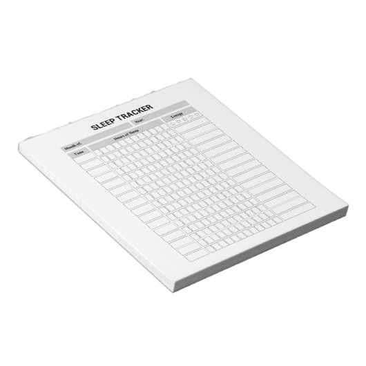 Schlaftracker-Notepad Notizblock (angewinkelt)